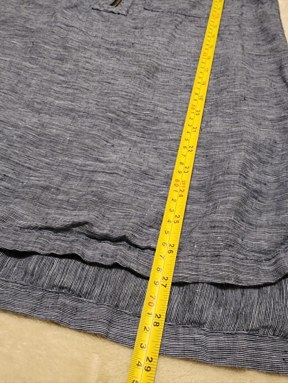 Ellen Tracy 100% Linen Chambray Blue Sleeveless Zip-Front Tank - Picture 9 of 9